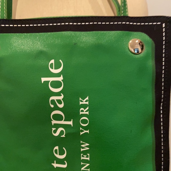 Kate Spade Black and Green Canvas Purse - Picture 3 of 9